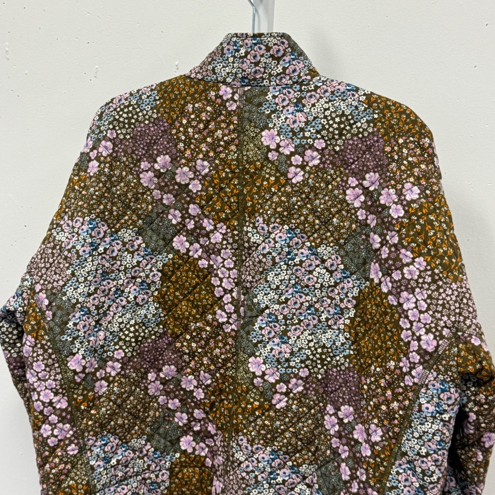 Sonoma Goods For Life Womens XL Floral Quilted Puffer Bomber Jacket Full Zip - Picture 8 of 11
